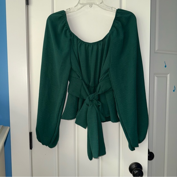 Altar'd State Lola Crossover Blouse 
in Forest Green - Large, never worn - Picture 10 of 14
